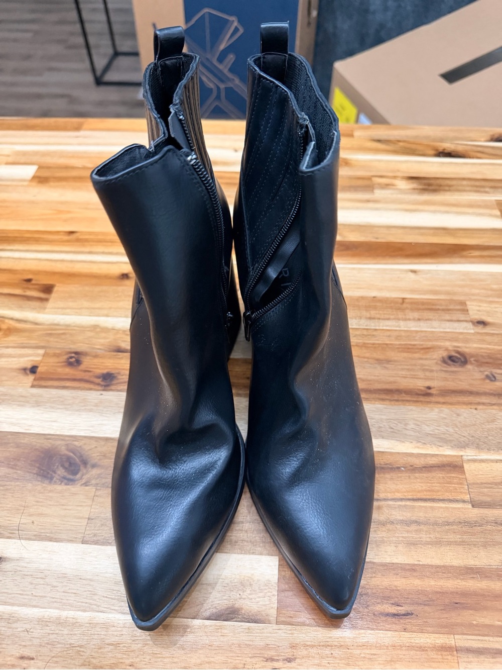 Esprit Black Pointed Ankle Heeled Boots